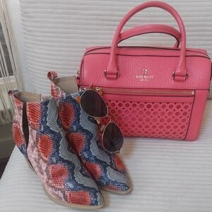 Kate Spade Pink Perforated Leather Satchel